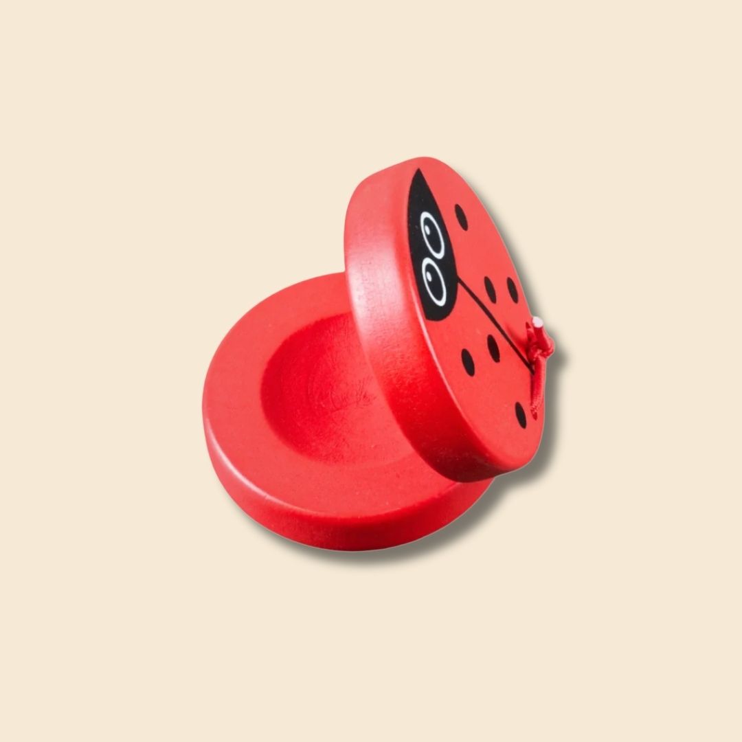 Red Ladybug wooden castanet