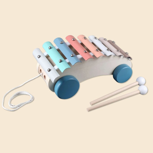 Wooden Pull-Along Car Glockenspiel