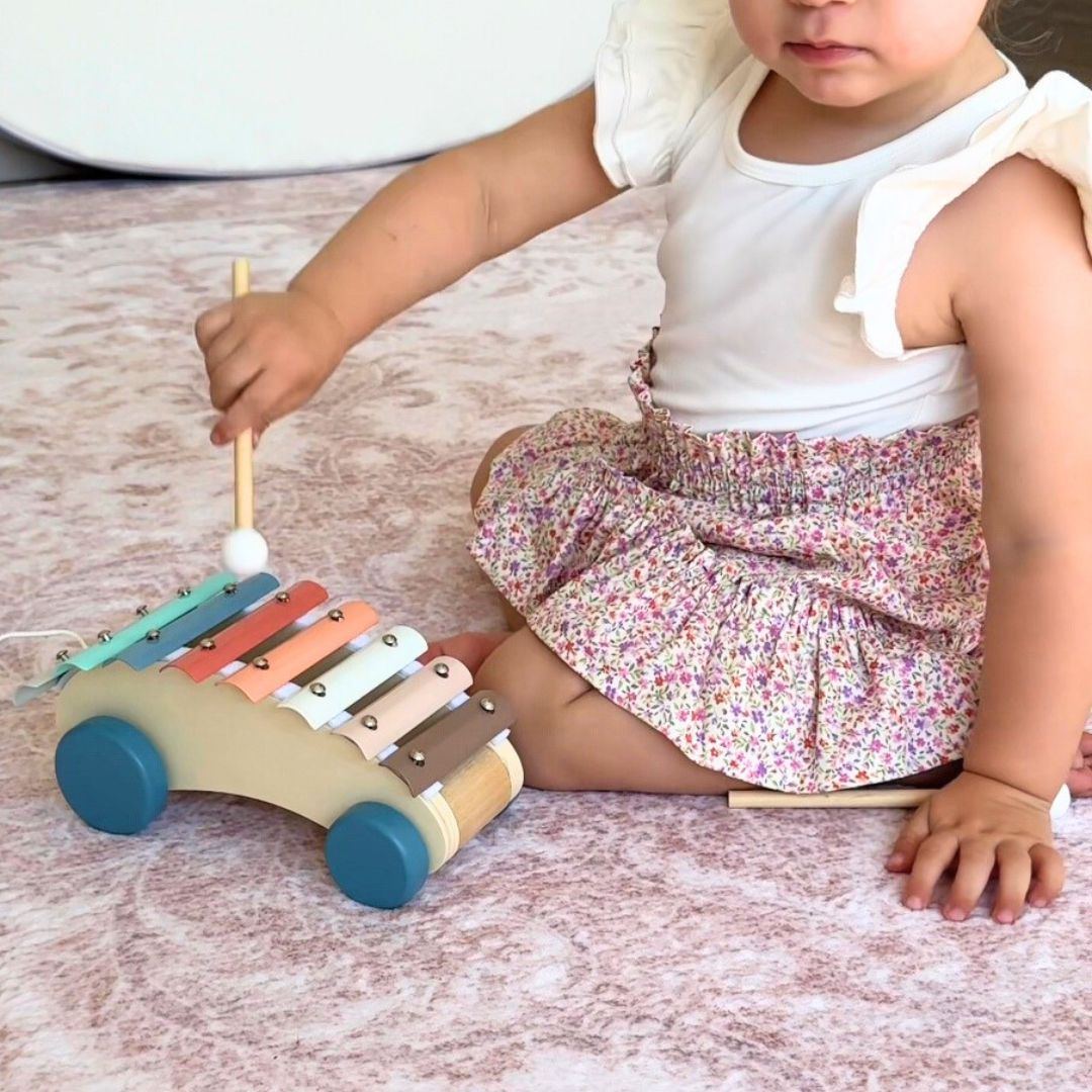 Wooden Pull-Along Car Glockenspiel