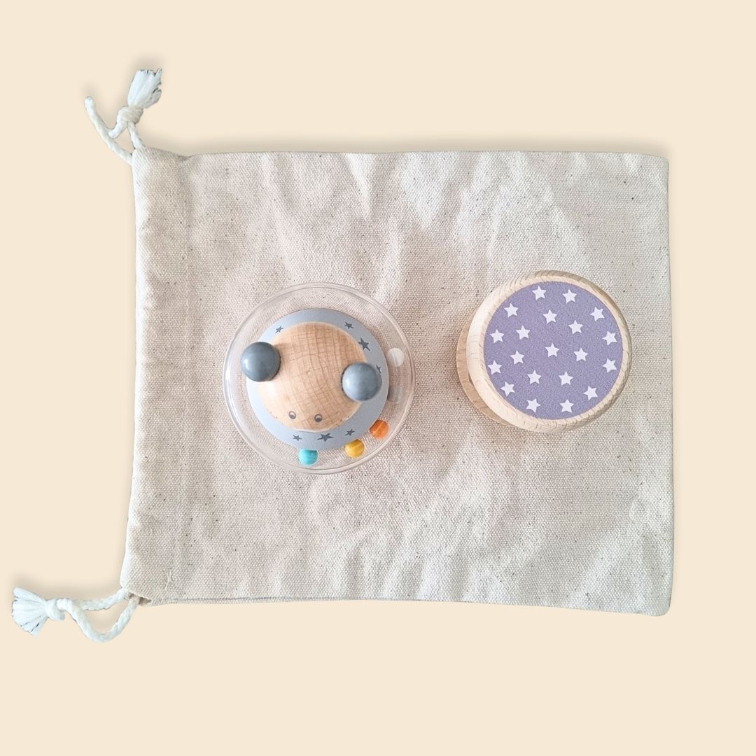 Grey Bear Rattle Duo (Gift Set)