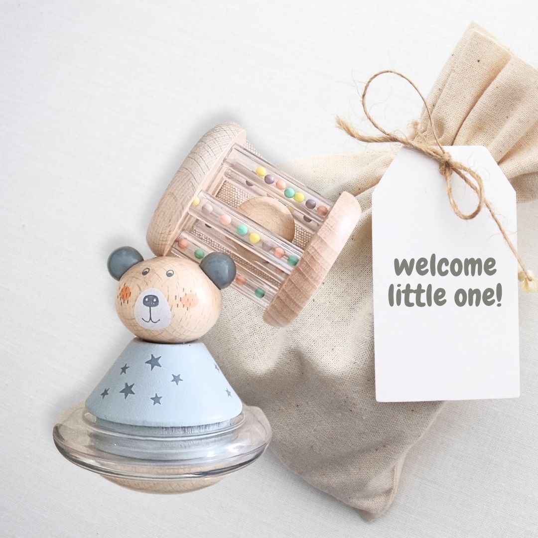 Grey Bear Rattle Duo (Gift Set)