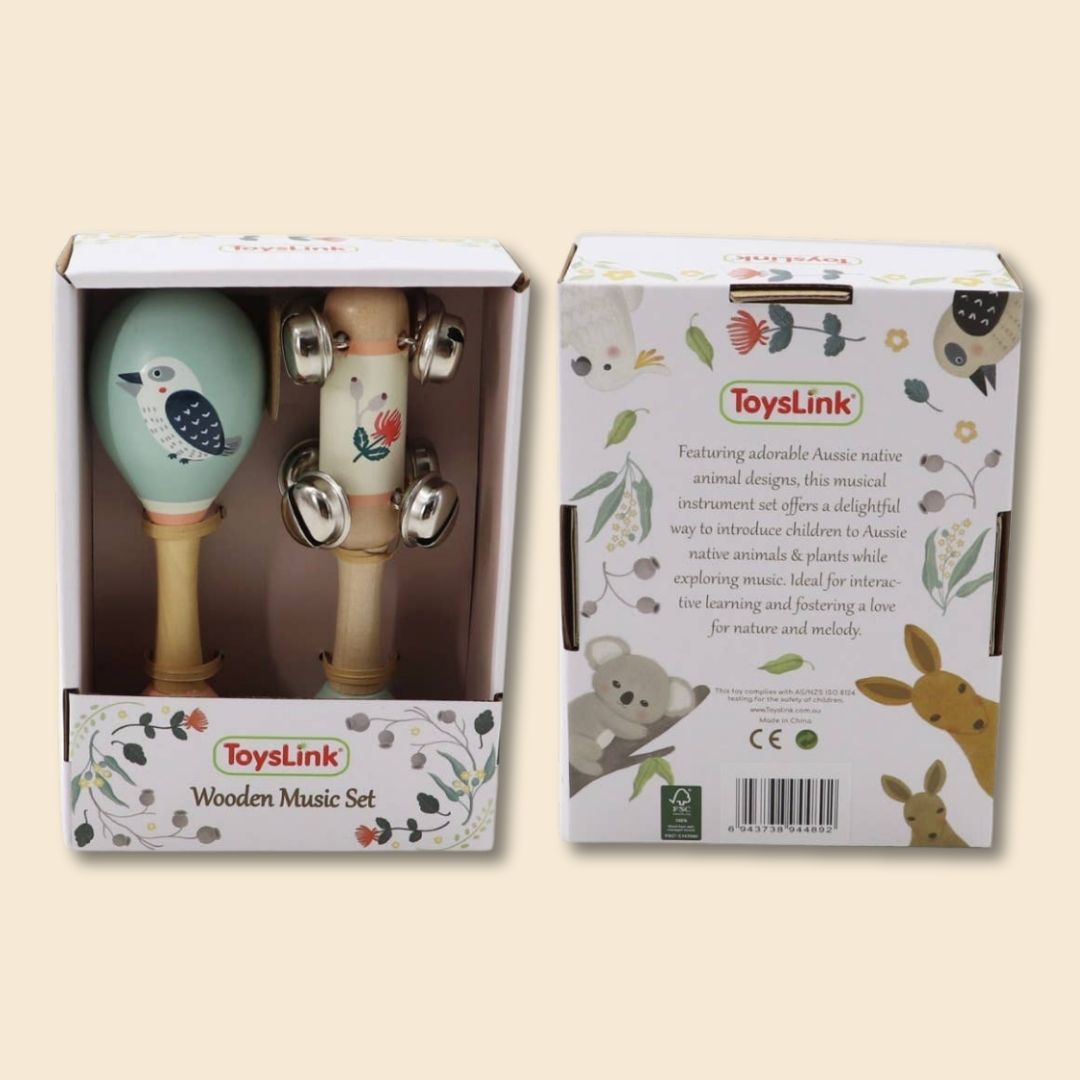 Wooden Maraca & Jingle Stick Musical Set