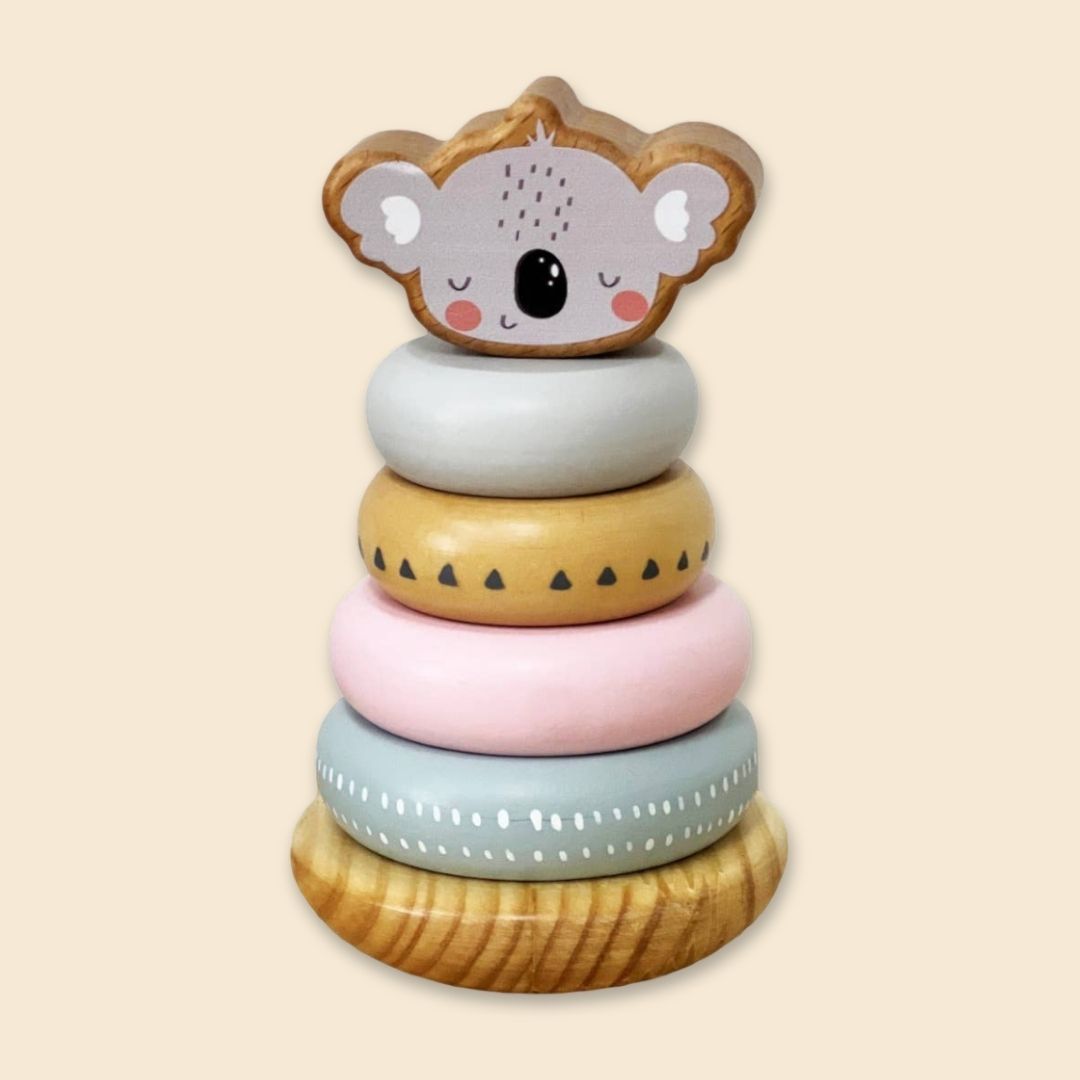Wooden Koala Stacking Ring Toy