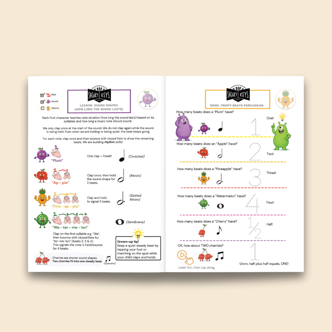 Sneaky Keys Preschool Music – Book 1 Rhythm & Beat