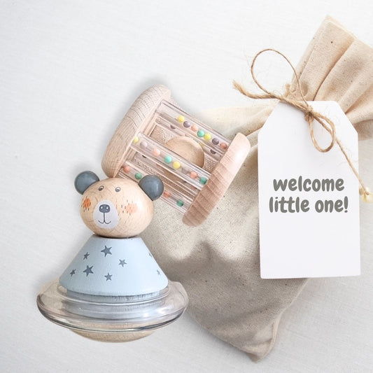 Grey Bear Rattle Duo (Gift Set) - Sneaky Music