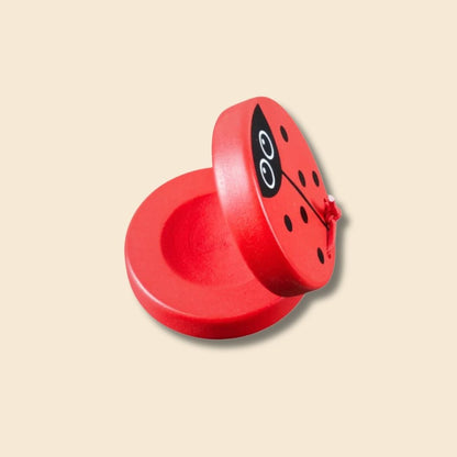 Red Ladybug wooden castanet 
