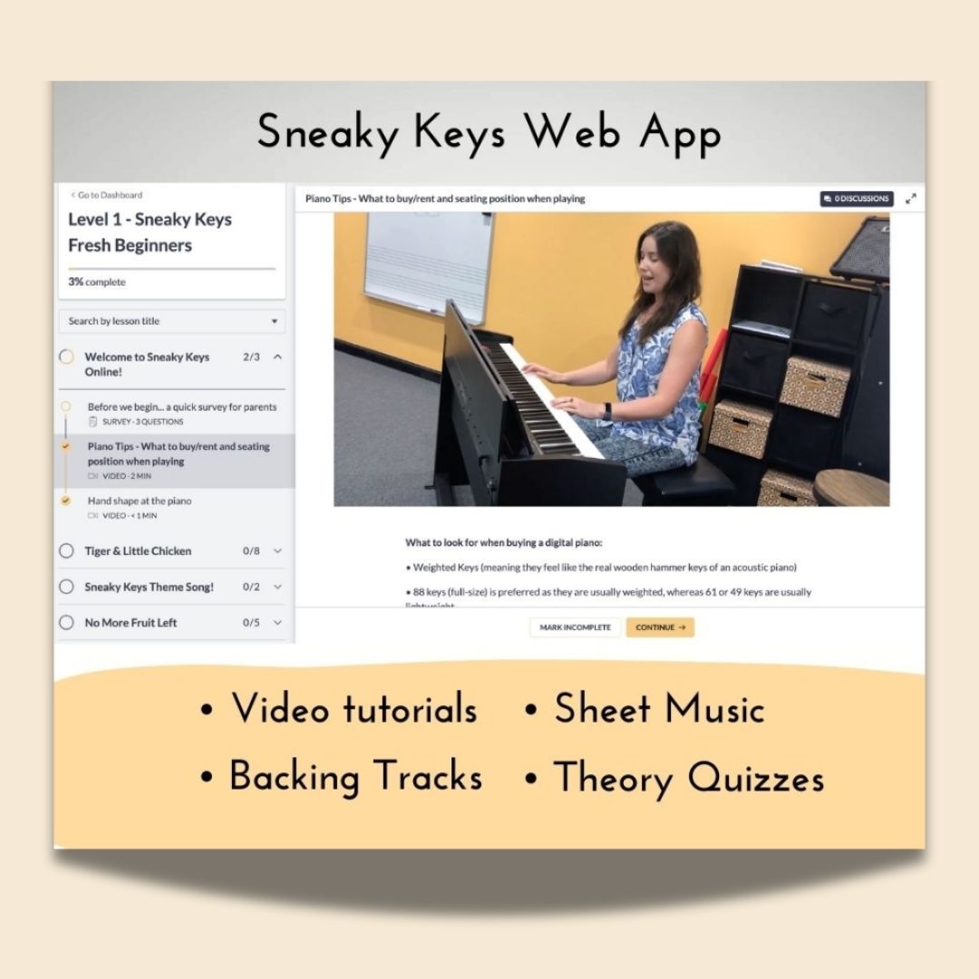 Sneaky Keys Beginner Piano Online Course (Ages 4–7)