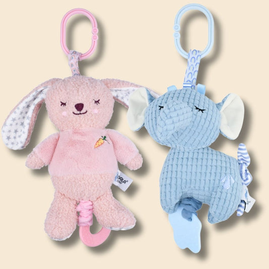 Snuggle Buddy Pram Attachment (Squeak, Jiggle & Teether) - Sneaky Music