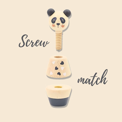 Wooden Screw & Match Mini Animal Toy