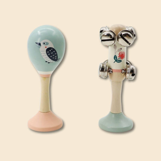 Wooden Maraca & Jingle Stick Musical Set