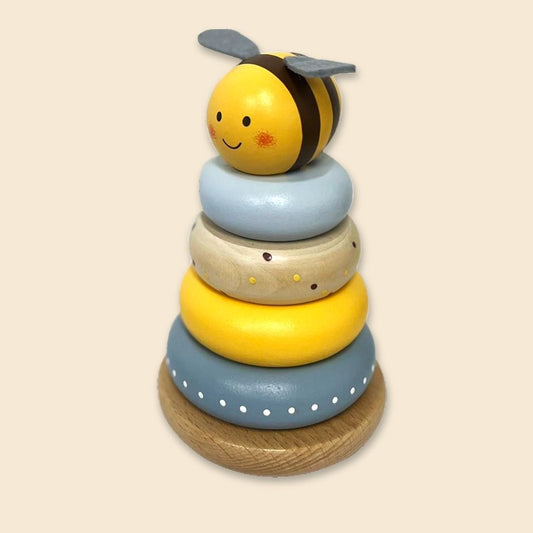 Wooden Bee Stacking Ring Toy